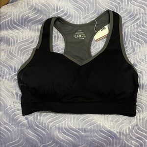 Women's Black and Gray Sports Bra